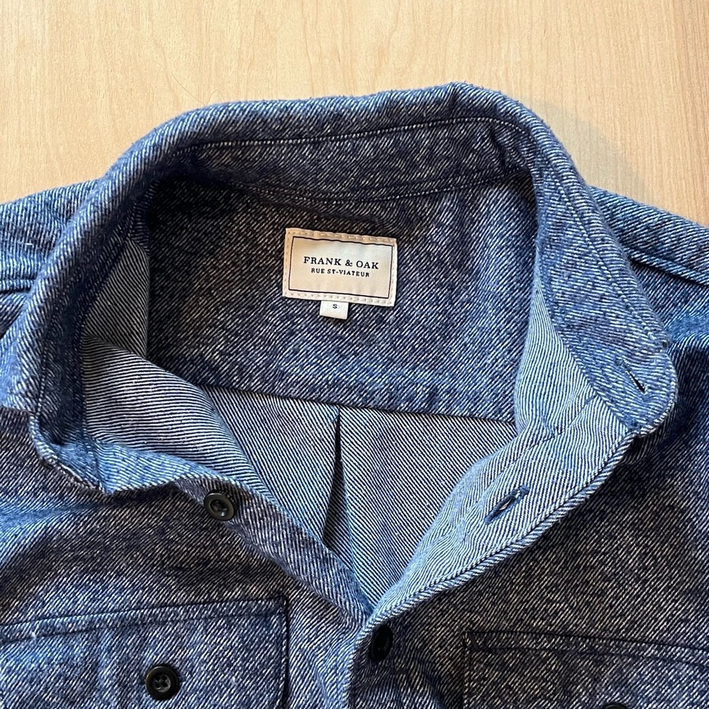 Frank & Oak Thick Blue Flannel Shirt - Picture 14 of 16